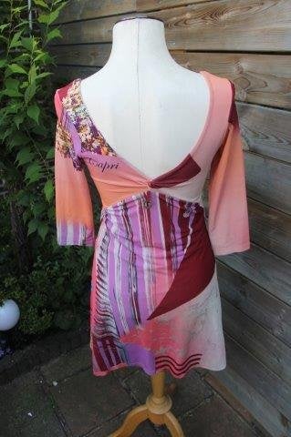 Jurk oranje/ lila Save the Queen mt S/M Vaste prijs, Kleding | Dames, Oranje, Zo goed als nieuw, Knielengte, Maat 36 (S)