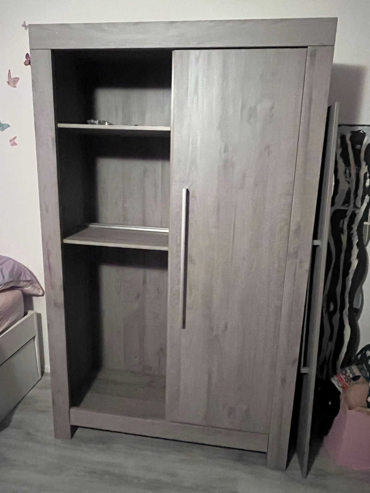 GRATIS: Grijze beukenhouten kast 190x115, Ophalen, Gebruikt, 100 tot 150 cm, 150 tot 200 cm