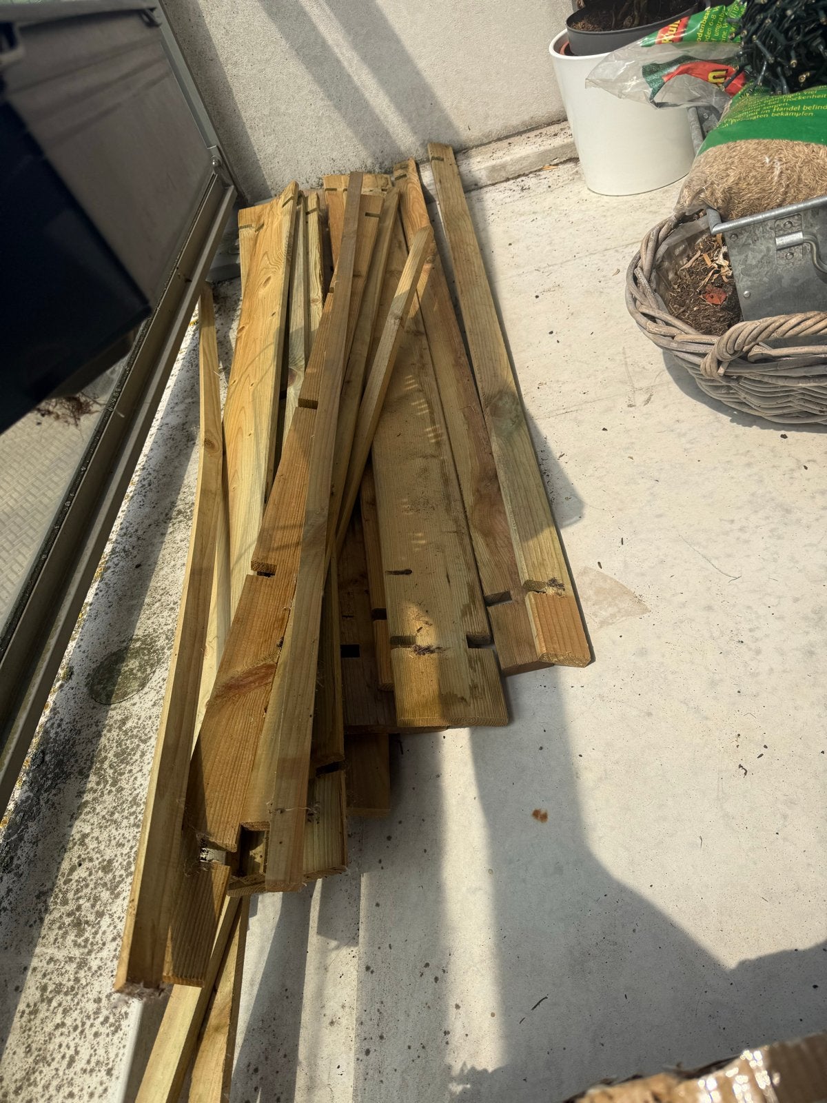 Houten moestuinbak 120x120x20 cm (alleen hout), Tuin en Terras, Bloembakken en Plantenbakken, Gebruikt, Hout, Tuin, Minder dan 30 cm