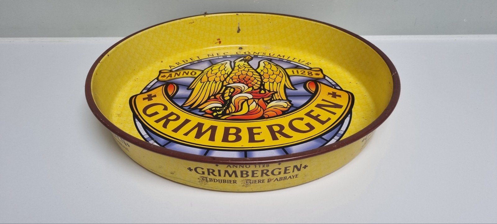 Grimbergen bier brouwerij mancave bar bord reclamebord, Ophalen of Verzenden, Gebruikt, Reclamebord