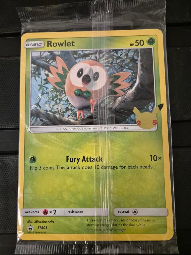 3 Grote Pokémon Promo Kaarten - Rowlet SM01, Ophalen of Verzenden, Nieuw, Meerdere kaarten