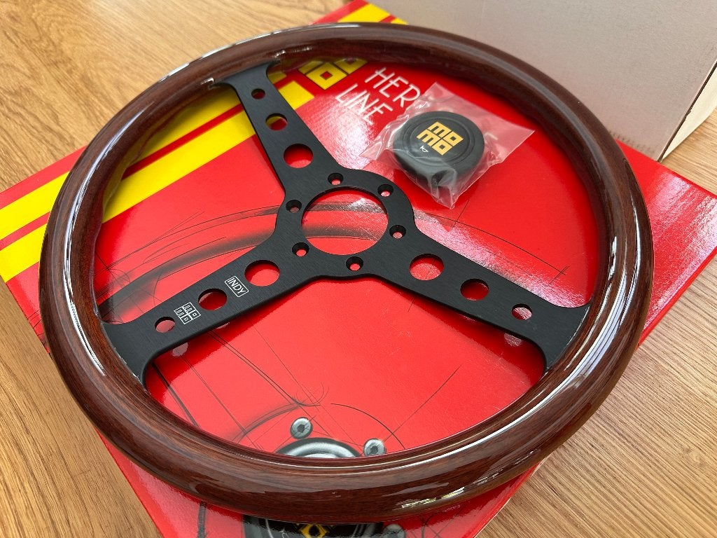 Momo Indy heritage stuur sportstuur 350mm hout zwart, Ophalen of Verzenden