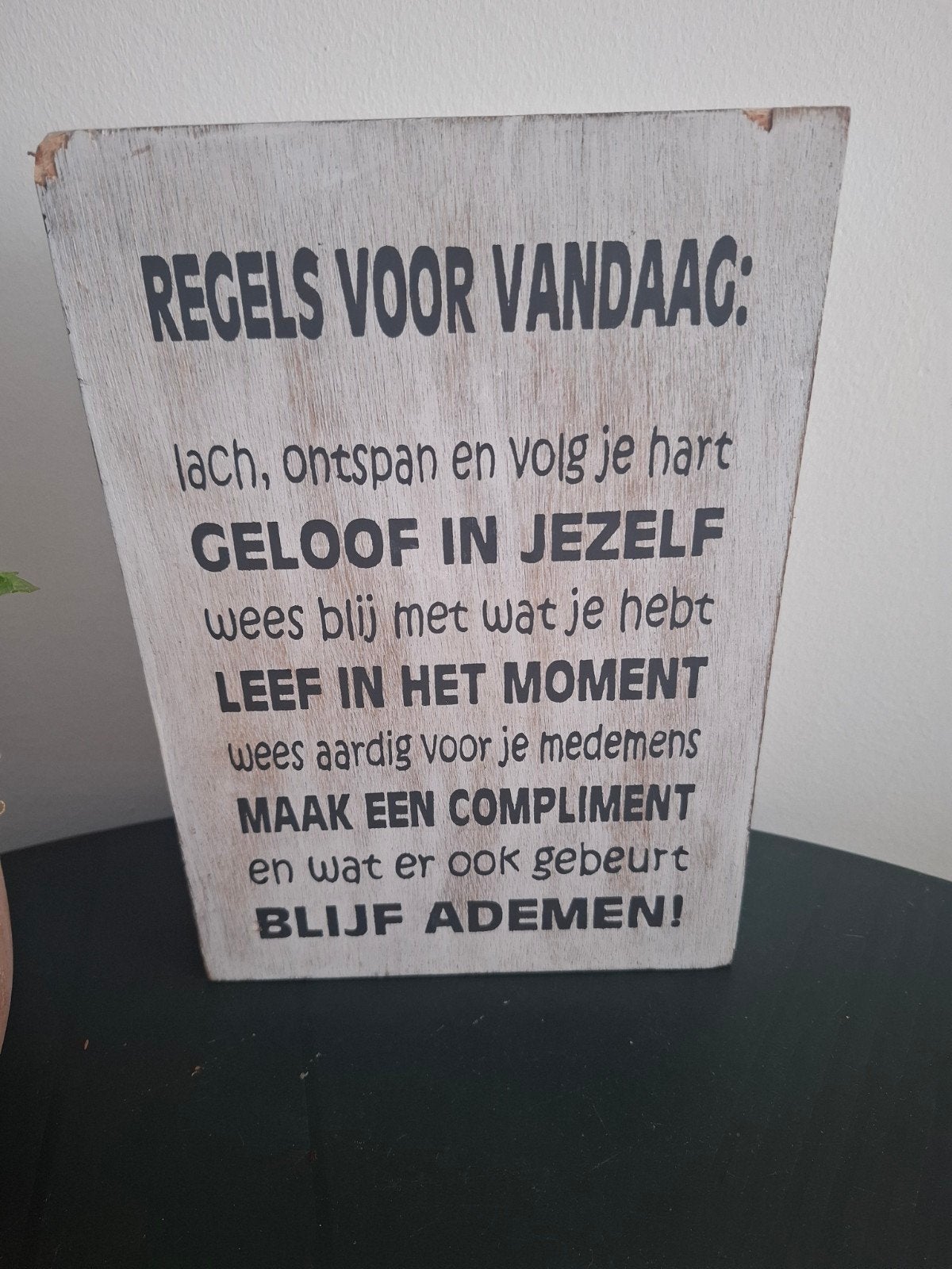 bord, Tekstbord, Ophalen, Nieuw, Hout