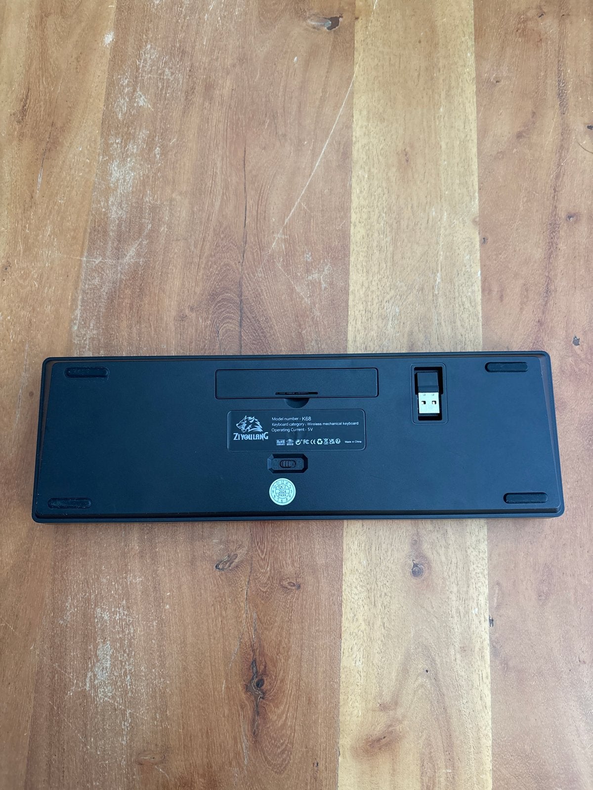 Ziyoulang K68 Draadloos Mechanisch Toetsenbord Qwerty, Draadloze ontvanger, Ophalen of Verzenden, Zo goed als nieuw, Draadloos