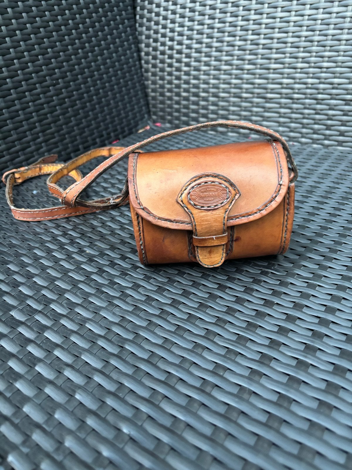Vintage leren Savanne tasje, Verzenden, Gebruikt, Bruin, Schoudertasje