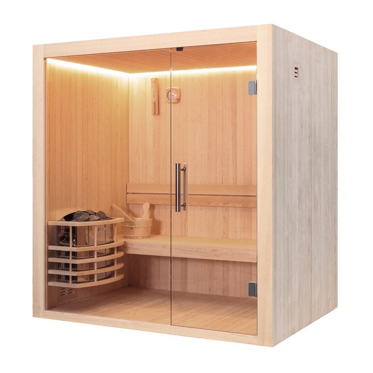 TWEE PERSOONS FINSE SAUNA | 150X120 | COMPACT & STIJLVOL, Sport en Fitness, Sauna, Info@inner-stillness.nl, Fins of Traditioneel