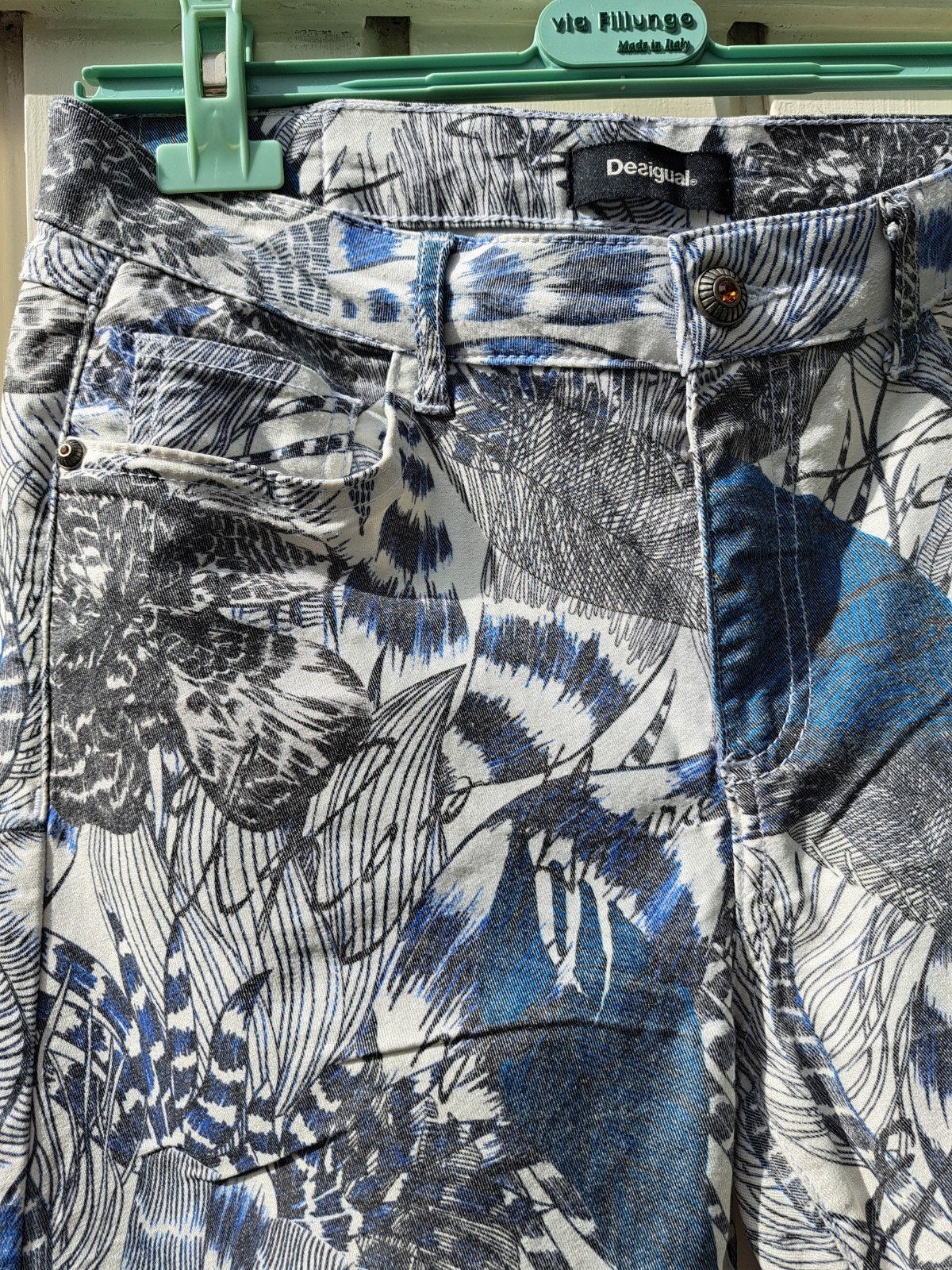Desigual 'Exotic Jeans' met bloemenprint, maat 42, Meerkleurig, Maat 42/44 (L), Ophalen of Verzenden, Zo goed als nieuw