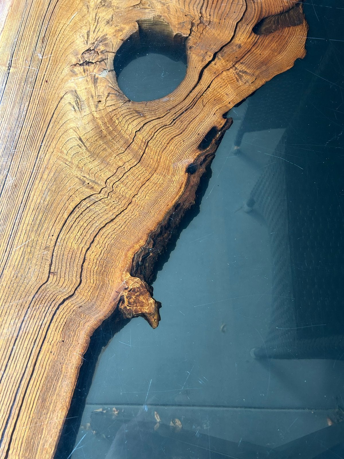 Epoxy Tafelblad - 279,5 cm lang, 5 cm dik, Ophalen, Gebruikt, 200 cm of meer, Rechthoekig