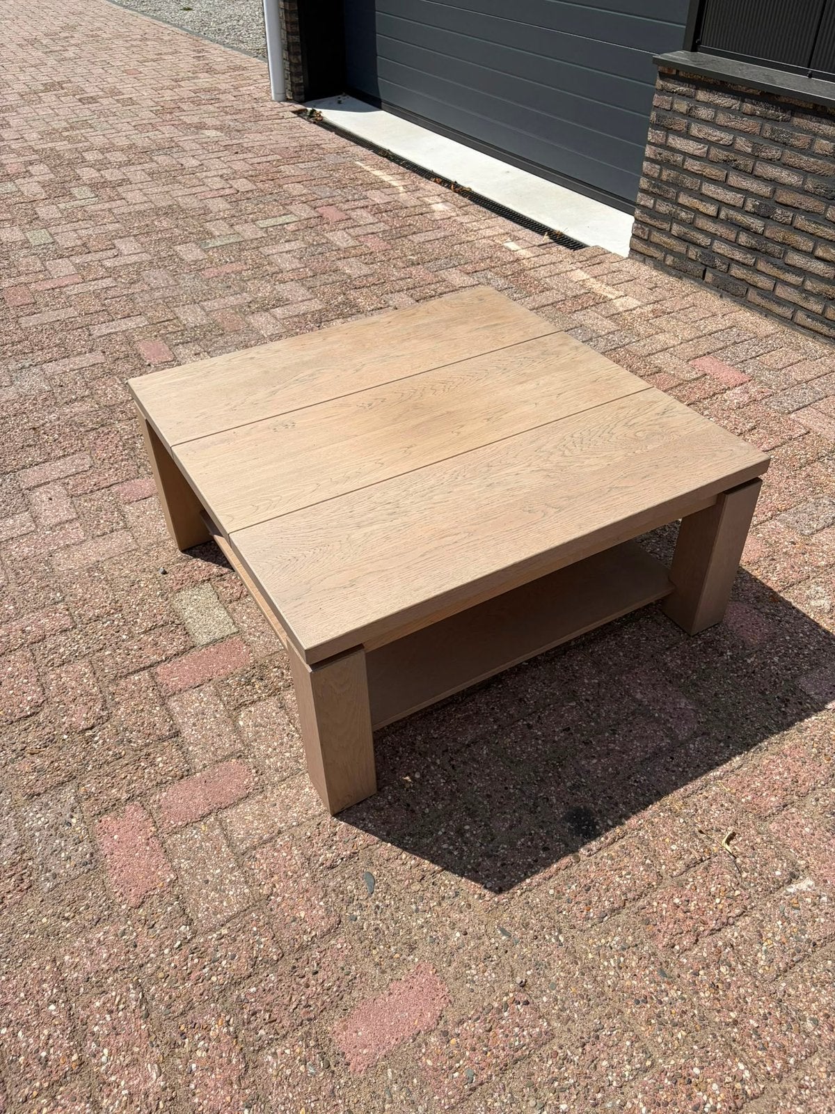 Salontafel licht eiken – 100 x 100 x 45 cm, Ophalen, Gebruikt, 50 tot 100 cm, 50 tot 100 cm