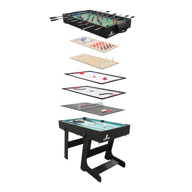 7-in-1 Multi-game Tafel: Biljart, Voetbal, Schaak, Dammen, Een of twee spelers, Ophalen, Gebruikt