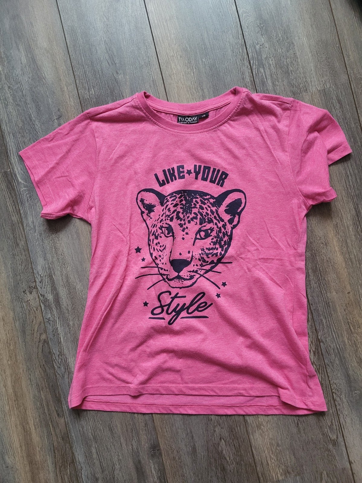 T-shirt met tijger, maat 170, Ophalen of Verzenden, Gebruikt, Meisje, Shirt of Longsleeve