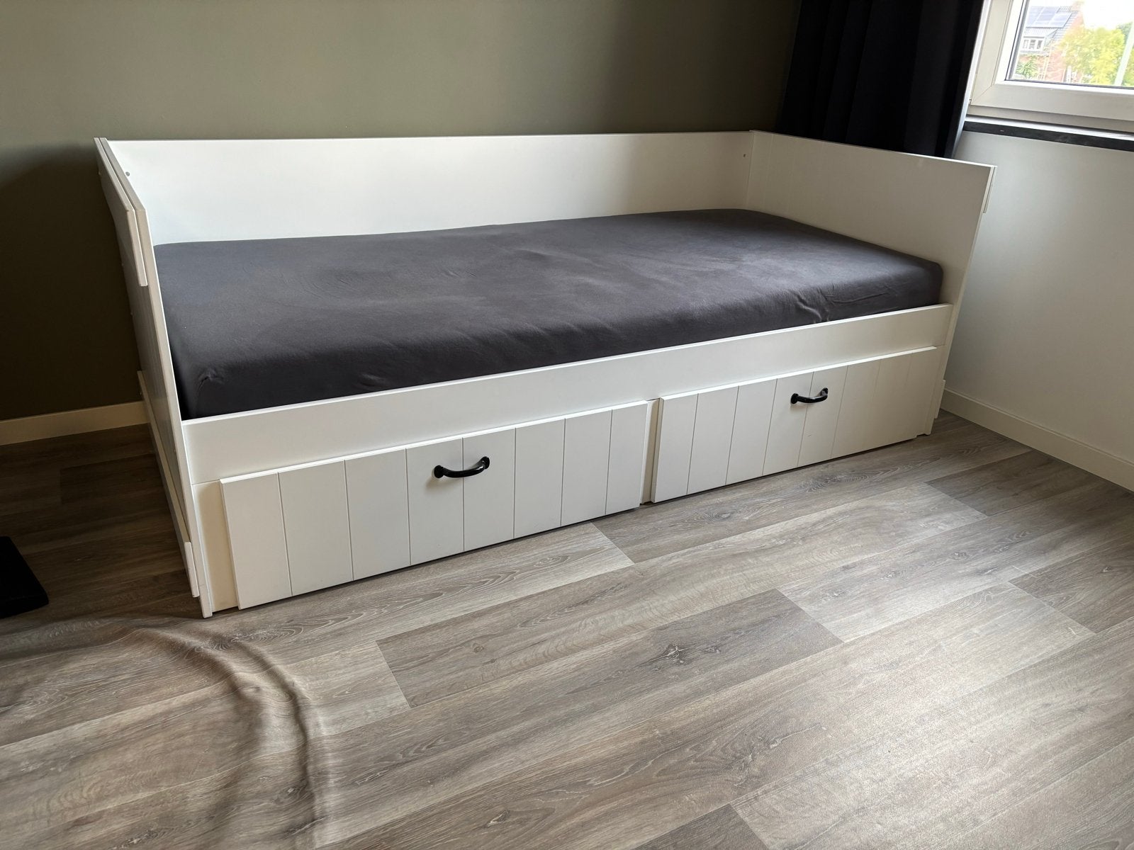 Bopita bedframe met lattenbodem en lades (excl. matras), Ophalen, Gebruikt, 90 cm, Eenpersoons