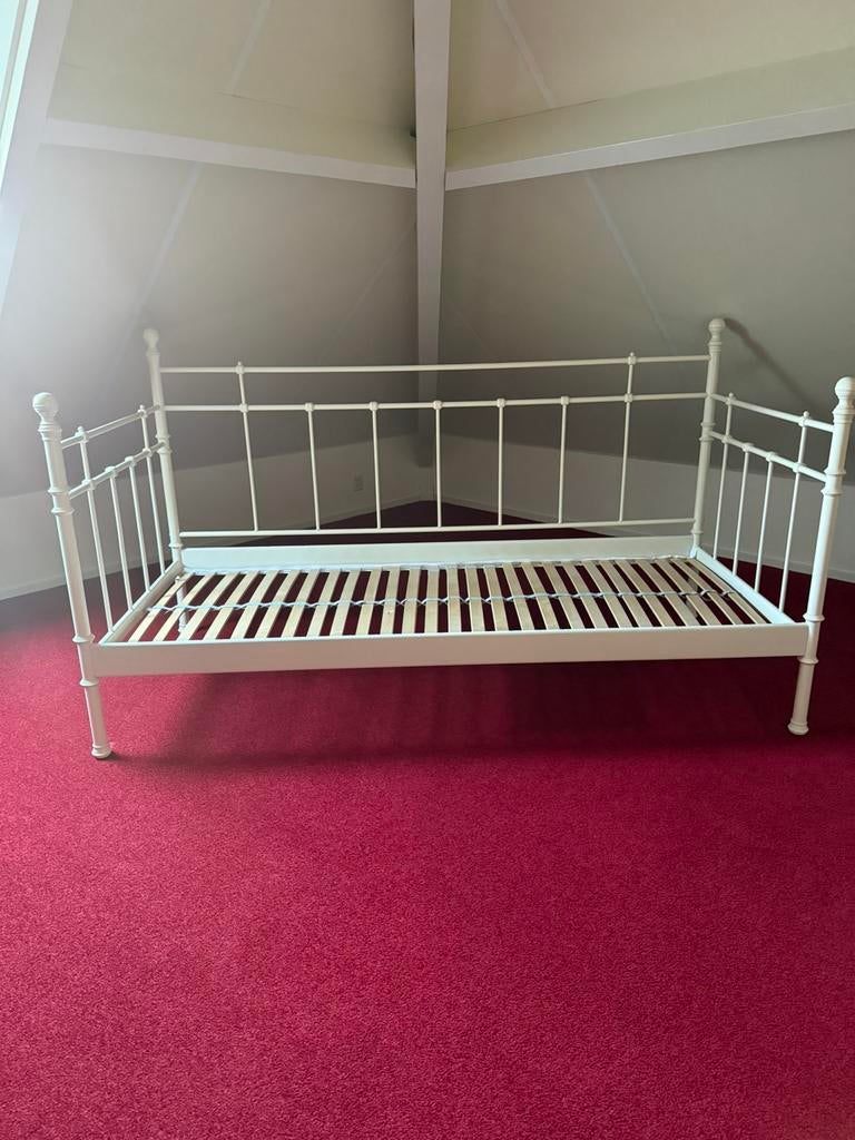 IJzeren ledikant, Huis en Inrichting, Ophalen, 90 cm, Eenpersoons, Zwart