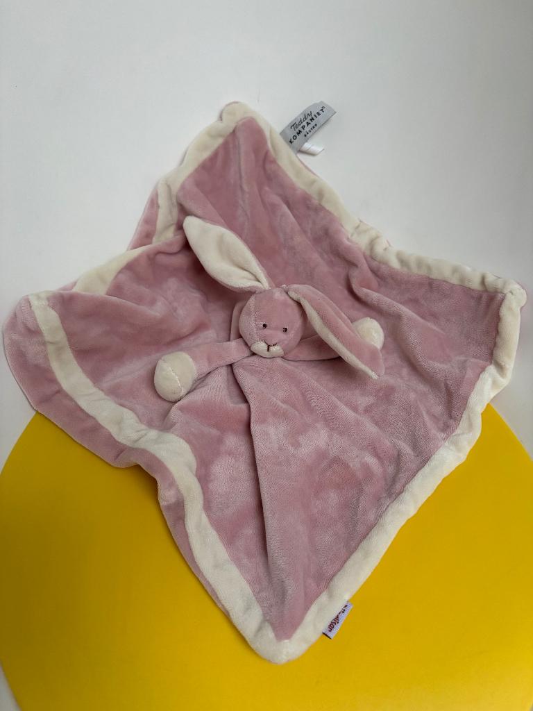 K1220 teddykompaniet Teddy kompaniet doekje konijn roze, Ophalen of Verzenden, Konijn