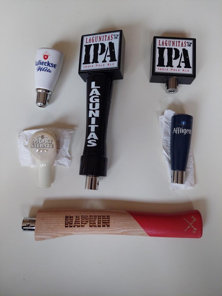Taphendels van bekende biermerken: Hapkin, Wieckse, Affligem, Verzamelen, Biermerken, Ophalen of Verzenden, Gebruikt, Overige typen