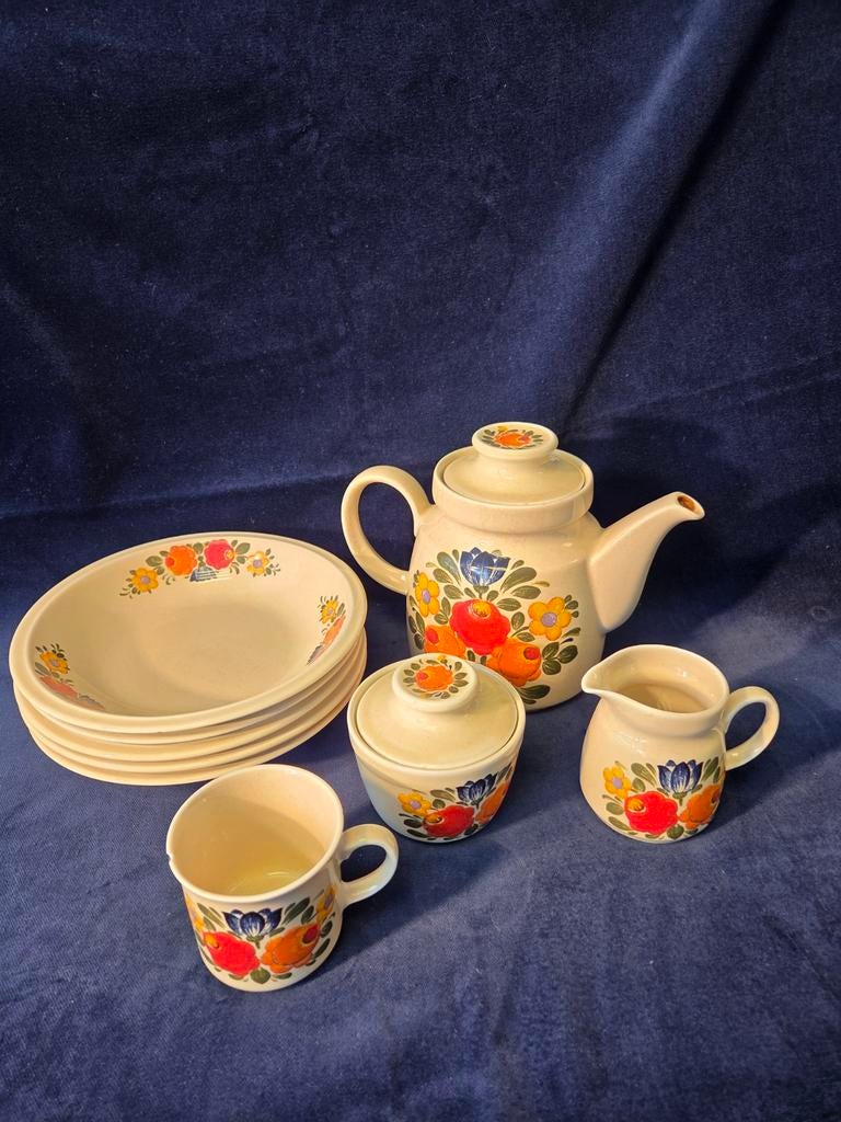 Antiek Servies Set - Bloemmotief - Niet Compleet, Antiek en Kunst, Antiek | Servies los, Ophalen