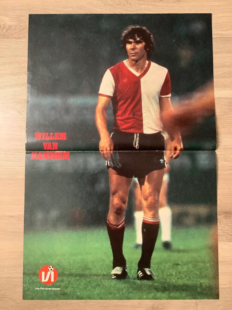 Poster Willem Van Hanegem bij Feyenoord, Ophalen of Verzenden, Zo goed als nieuw, Feyenoord, Poster, Plaatje of Sticker