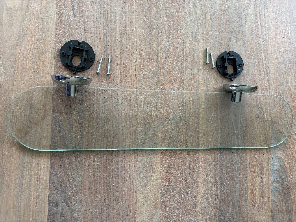 planchet ( legplank van glas) voor boven wastafel, Ophalen of Verzenden, Gebruikt, Glas, Wastafel
