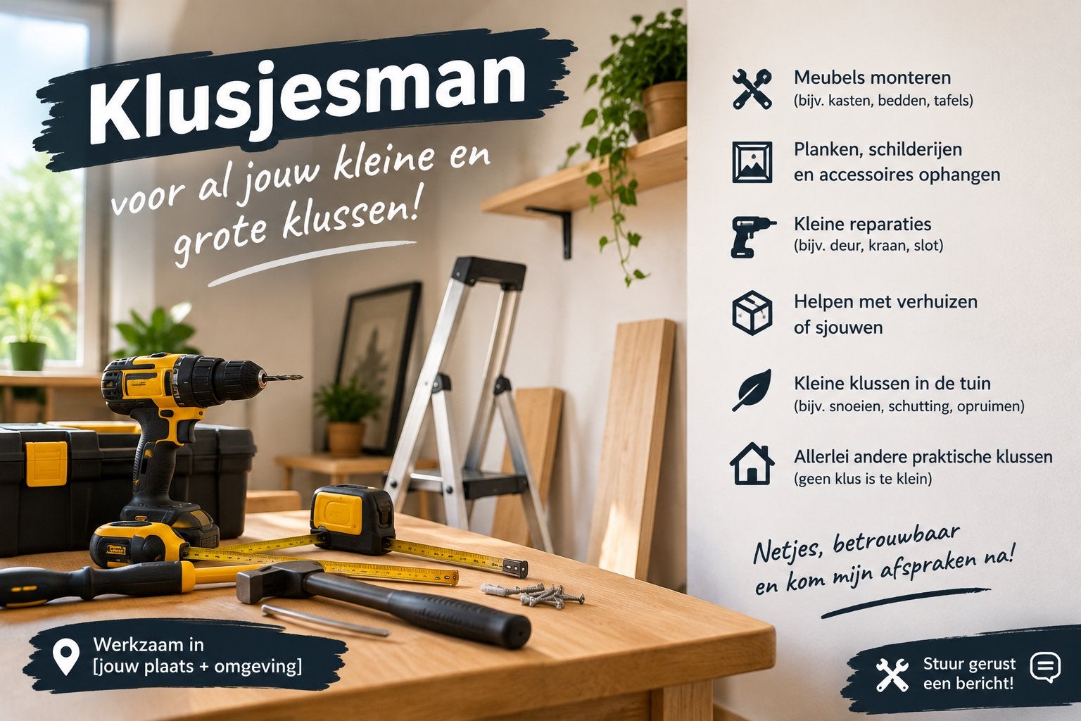 🔨 Klusjesman voor kleine klussen – netjes & betrouwbaar