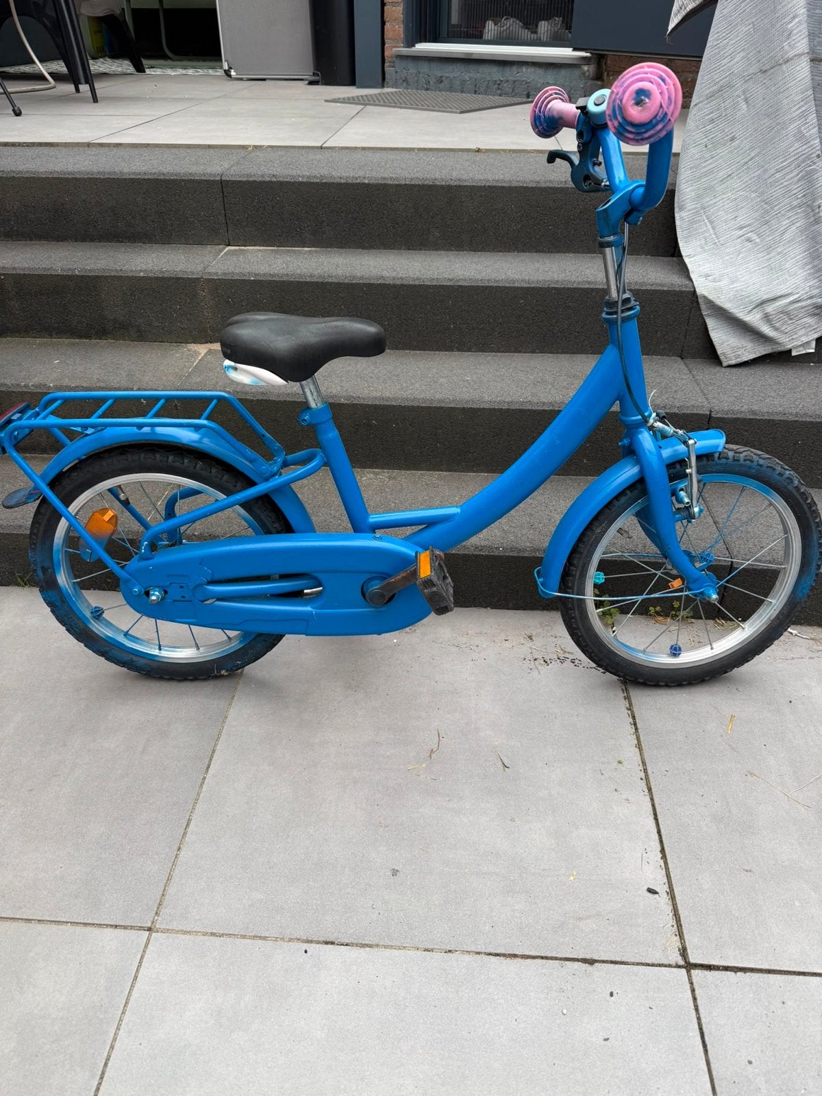 Blauwe Kinderfiets - 16 inch, Fietsen en Brommers, Fietsen | Kinderfietsjes, Ophalen, Gebruikt, Velgrem, 16 tot 20 inch