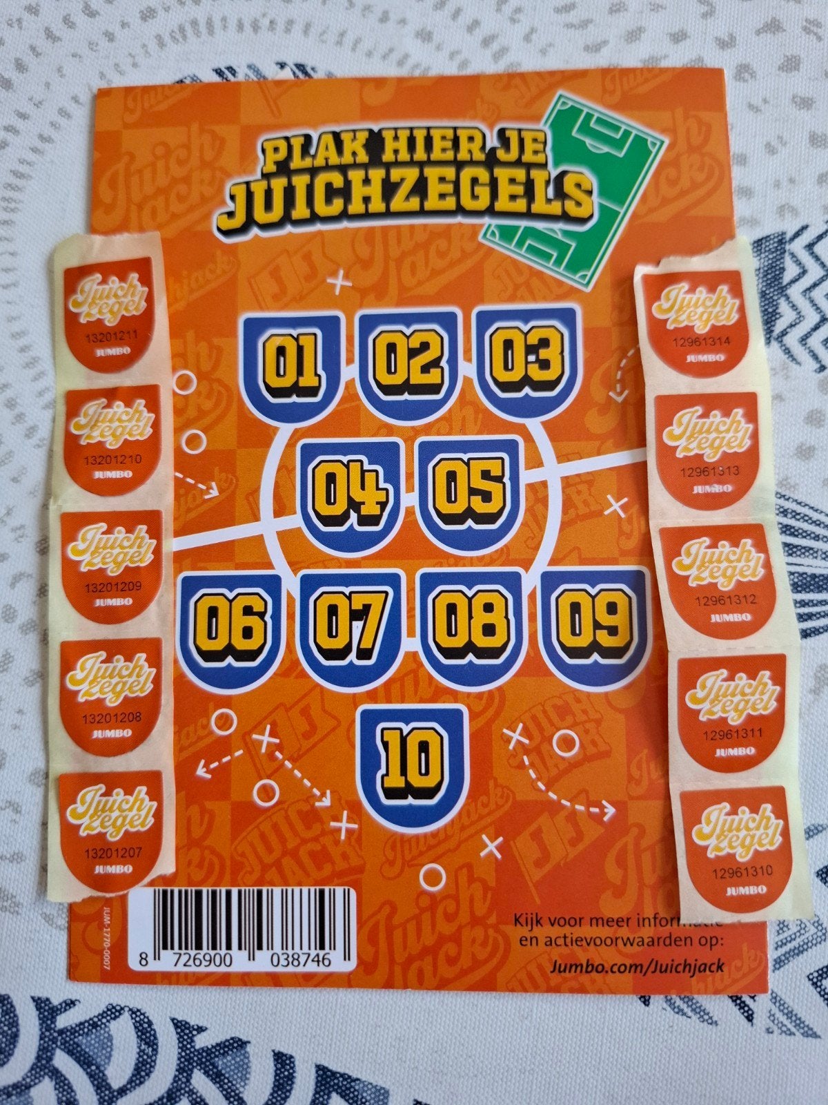 1 volle kaart met jumbo juichzegels, Verzamelen, Supermarktacties, Jumbo, Ophalen