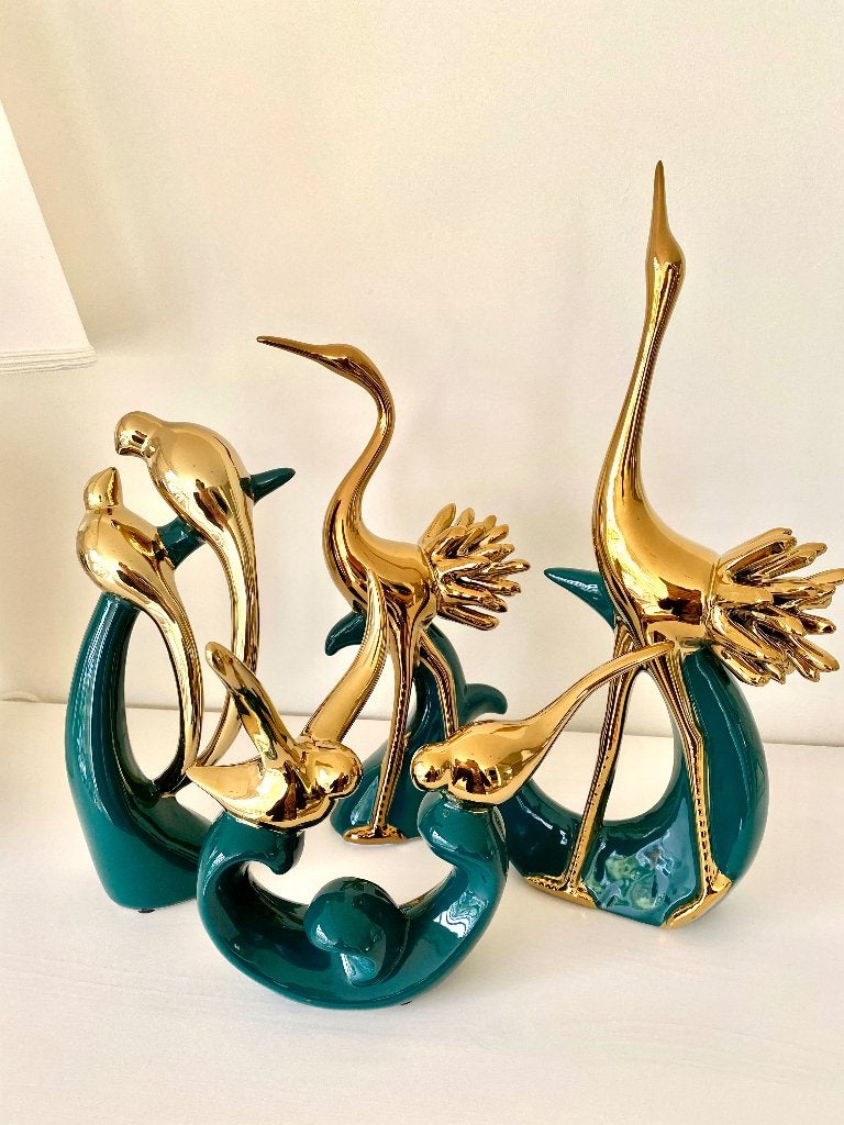 Flamingo vogel beeld goud decoratie, Ophalen of Verzenden, Zo goed als nieuw, Dier