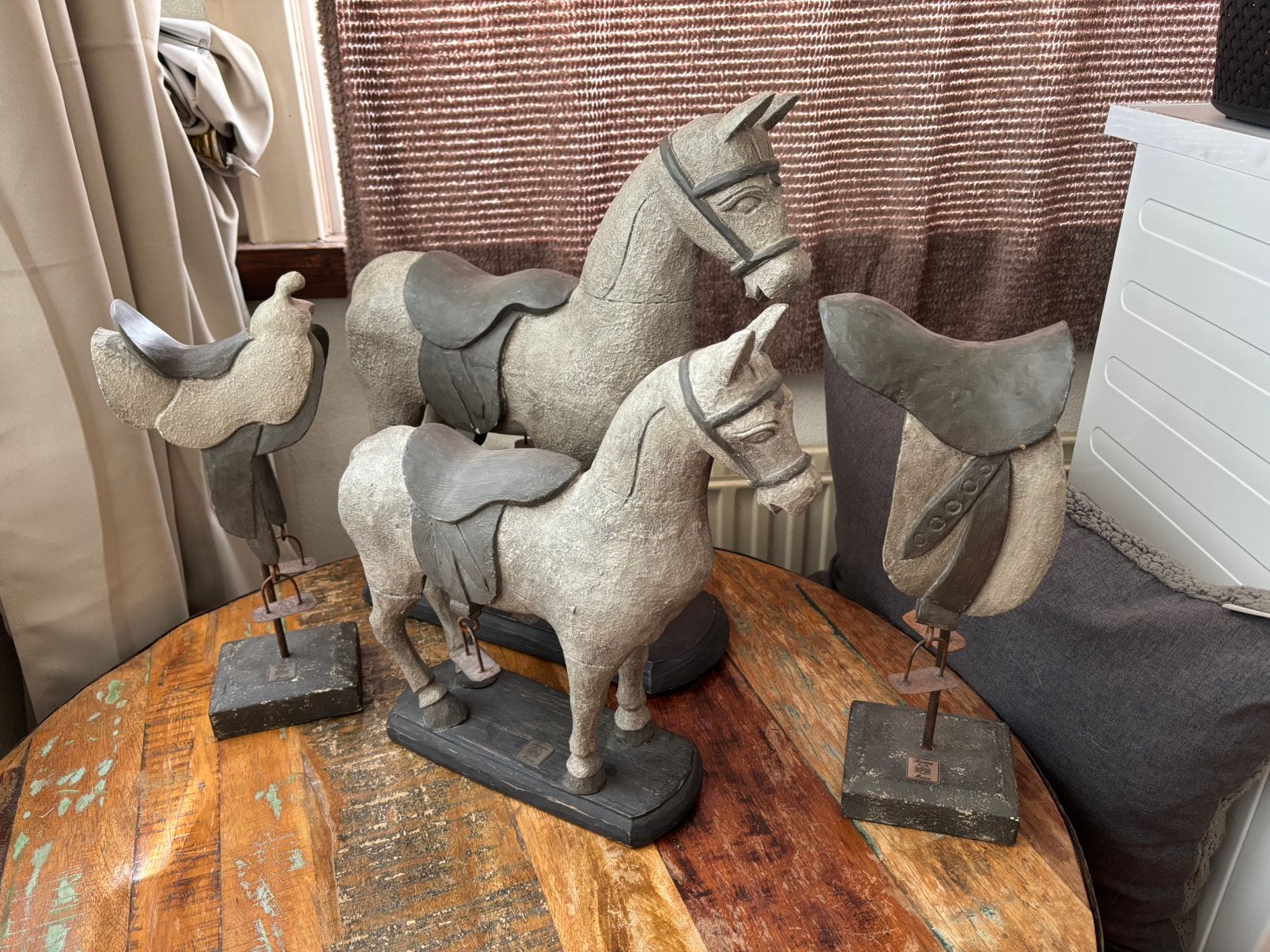 Riviera maison set paard / horse / zadel / saddle, Huis en Inrichting, Woonaccessoires | Overige, Ophalen, Hout, Grijs, Landelijk