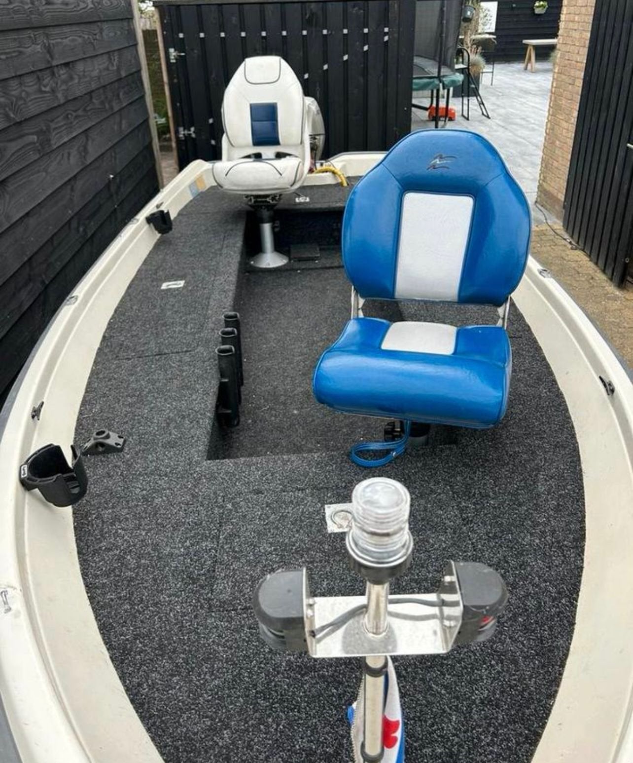 Visboot met Honda 8pk buitenboordmotor en trailer, Watersport en Boten, Ophalen, Gebruikt, Elektrische start, Buitenboordmotor