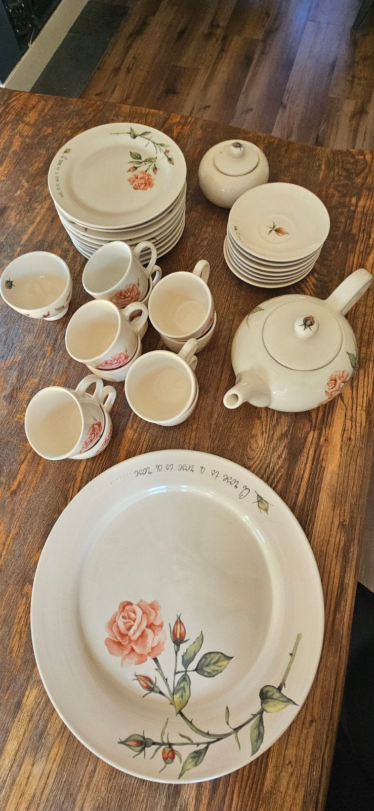 Compleet servies 'A rose is a rose' van Jet by Ter Steege, Ophalen, Gebruikt, Vintage, Compleet servies