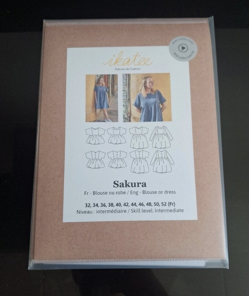 Ikatée Sakura Blouse of Jurk Naaipatroon, Overige merken, Overige typen, Vrouw, Nieuw