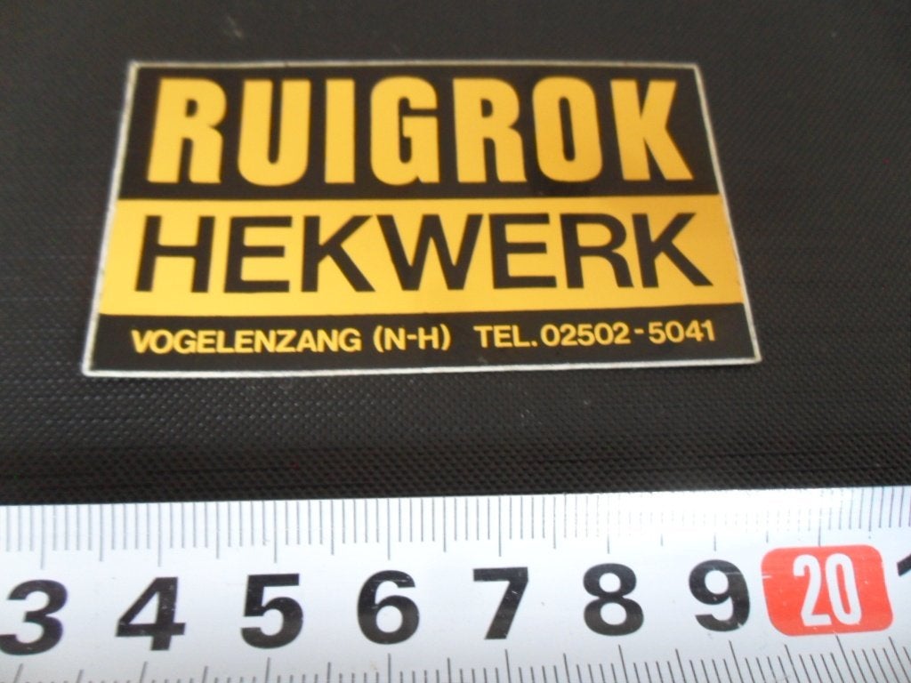 sticker vogelenzang RUIGROK HEKWERK, Verzamelen, Ophalen, Zo goed als nieuw