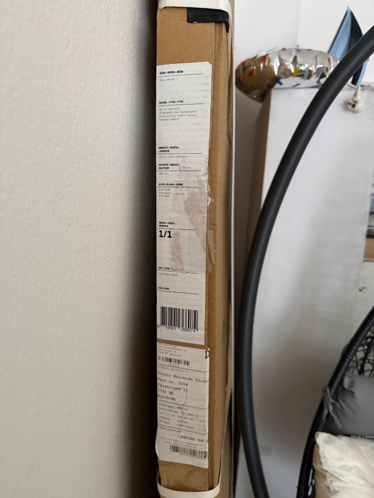 Douchewand, Ophalen, Nieuw