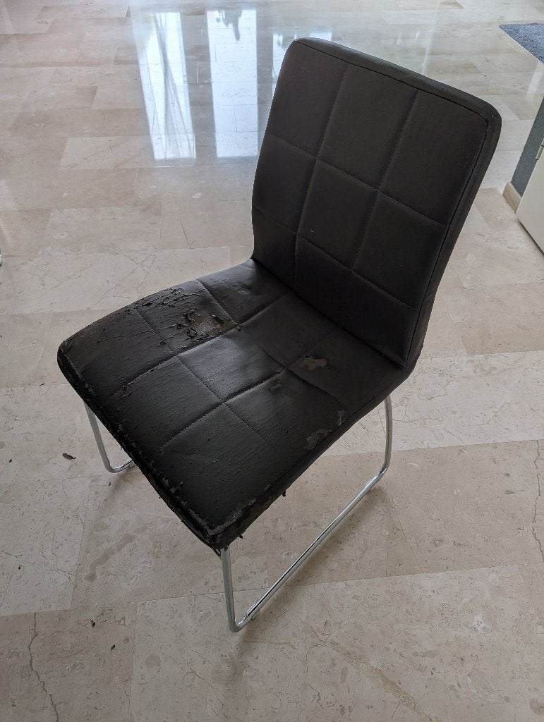Stoelen 4 stuks - gebruikt - voor verbouwing of verhuizing, Ophalen, Gebruikt, Leer, Vier