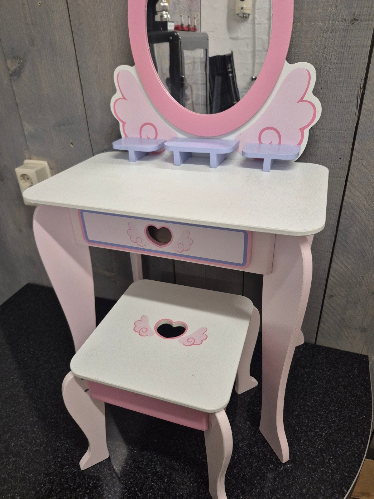 Prinsessen kaptafel met krukje - Roze/Wit, Kinderen en Baby's, Ophalen