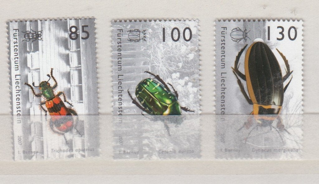 A814 liechtenstein 2007 pf 1454 1456 kevers insecten, Ophalen of Verzenden, Overige landen, Postfris