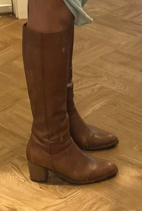 Dungelmann knielaarzen leer cognac  38, Kleding | Dames, Verzenden, Zo goed als nieuw, Bruin, Hoge laarzen