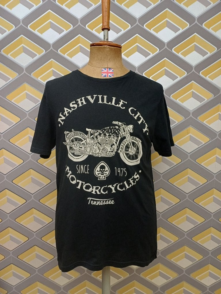 NASHVILLE CITY MOTORCYCLE T-shirt maat M als nw. BSA HARLEY, Ophalen of Verzenden, Tweedehands, Heren, Overige typen