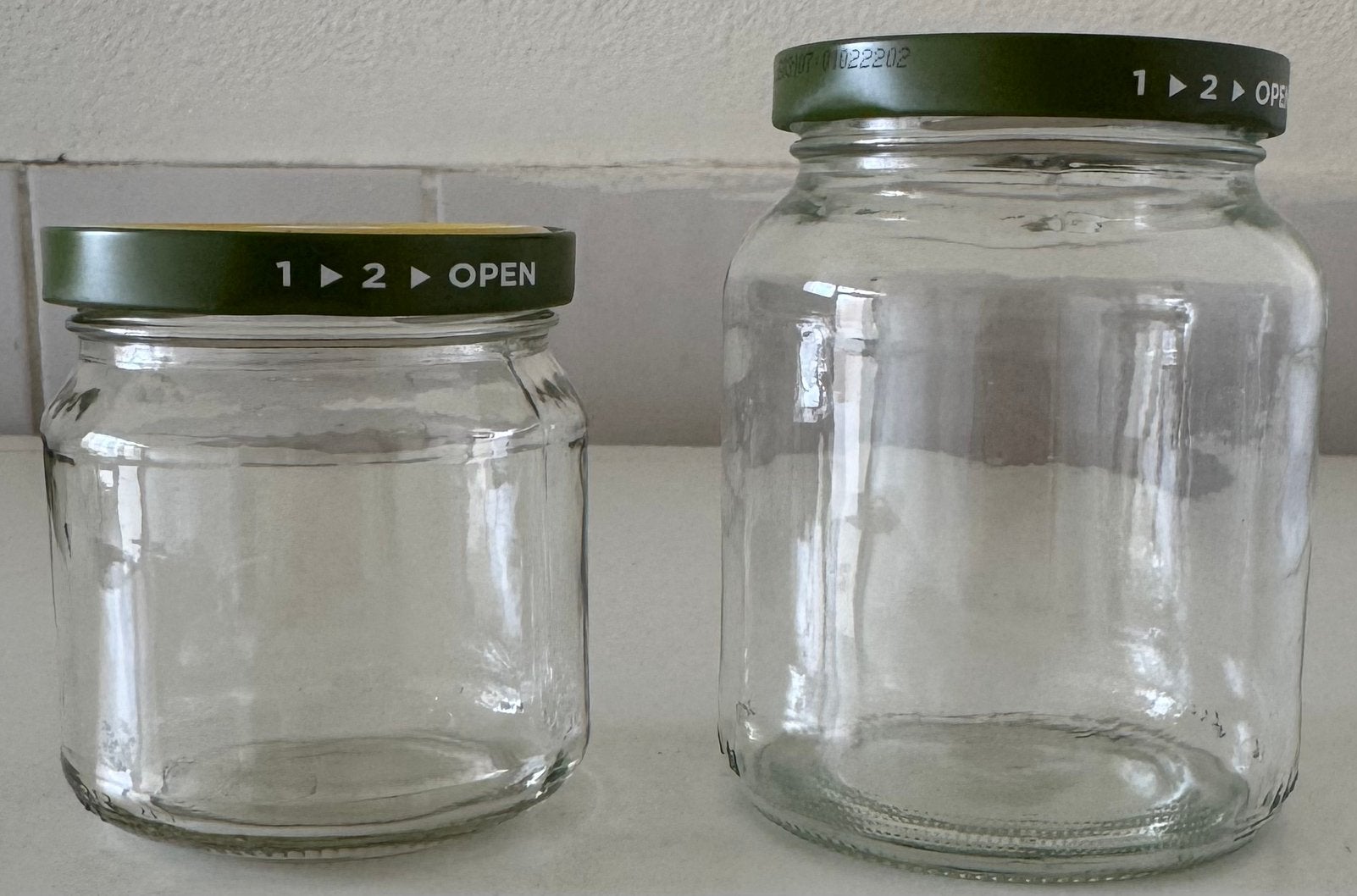 22 stuks lege glazen weckpotten van HAK., Ophalen, Nieuw, Glas, Pot, Bus of Blik