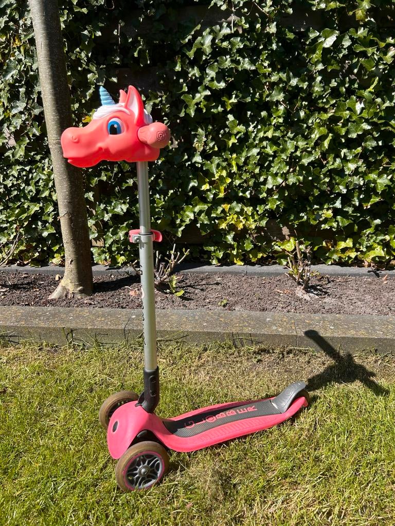 Globber step met eenhoorn kop - Roze, Ophalen, Gebruikt, Gewone step