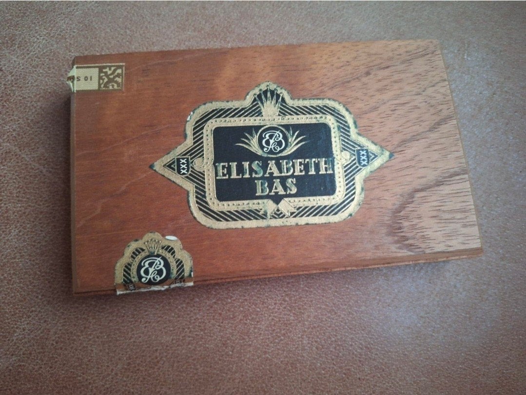 Vintage houten sigarenkistje Elisabeth Bas / Charmant, Verzamelen, Ophalen of Verzenden, Zo goed als nieuw, Overige, Overige merken