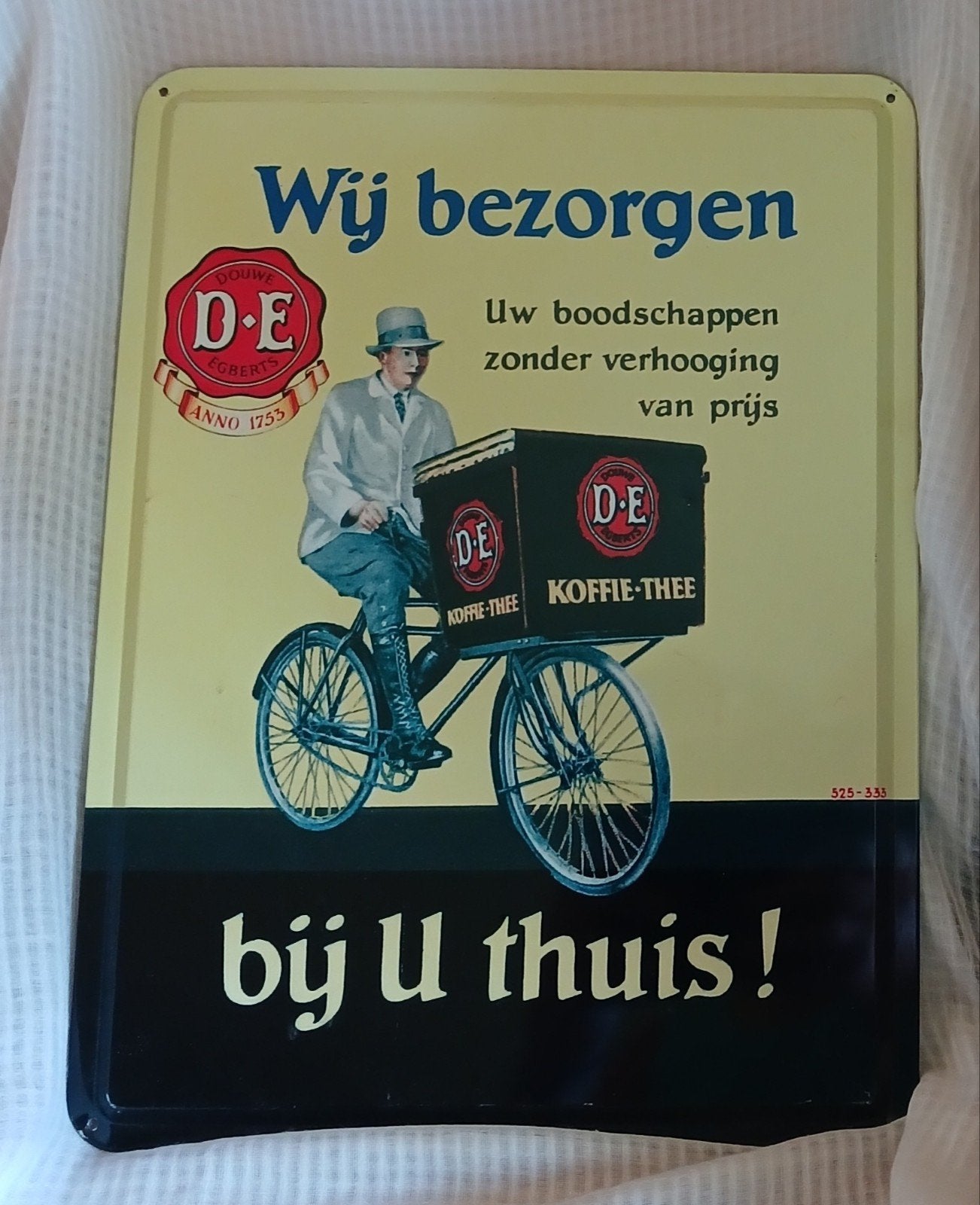 Douwe Egberts Reclamebord, Ophalen of Verzenden, Zo goed als nieuw, Reclamebord