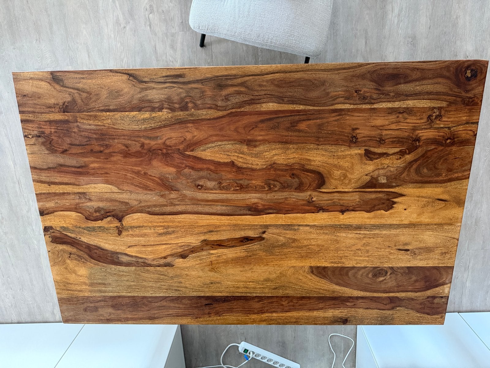 houten Sheesham eettafel, Ophalen, Gebruikt, 100 tot 150 cm, 50 tot 100 cm