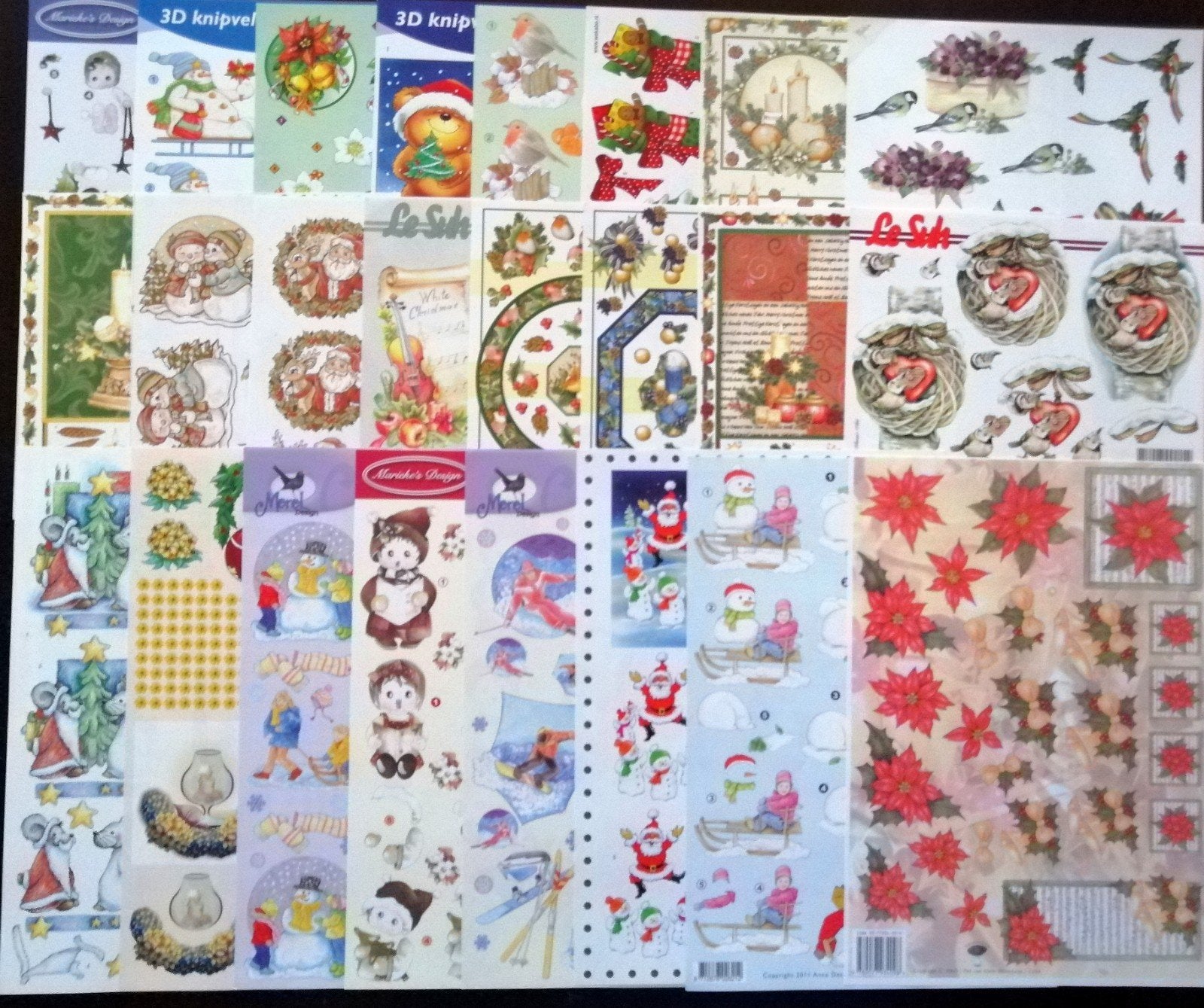 3D KERST knipvellen pakket, 24 stuks. Nr.6, Hobby en Vrije tijd, Ophalen of Verzenden, Nieuw, Kerst, Knipvel