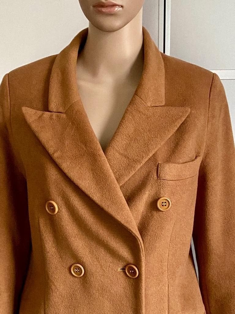 i695 Xandres maat M=38/40 wol + zijde jasje blazer colbert, Maat 38/40 (M), Bruin, Ophalen of Verzenden, Zo goed als nieuw