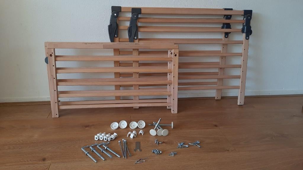 2 * Traphekje Julia hout 68-102,5 cm compleet, Ophalen, 100 tot 115 cm, Zo goed als nieuw, Klemhekje