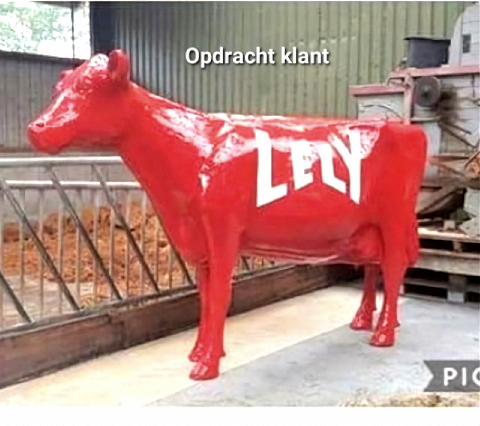 XL koe beeld 260 cm – Holstein koe met logo of in kleur, Tuin en Terras, Tuinbeelden, Nieuw, Dierenbeeld, Kunststof, Ophalen