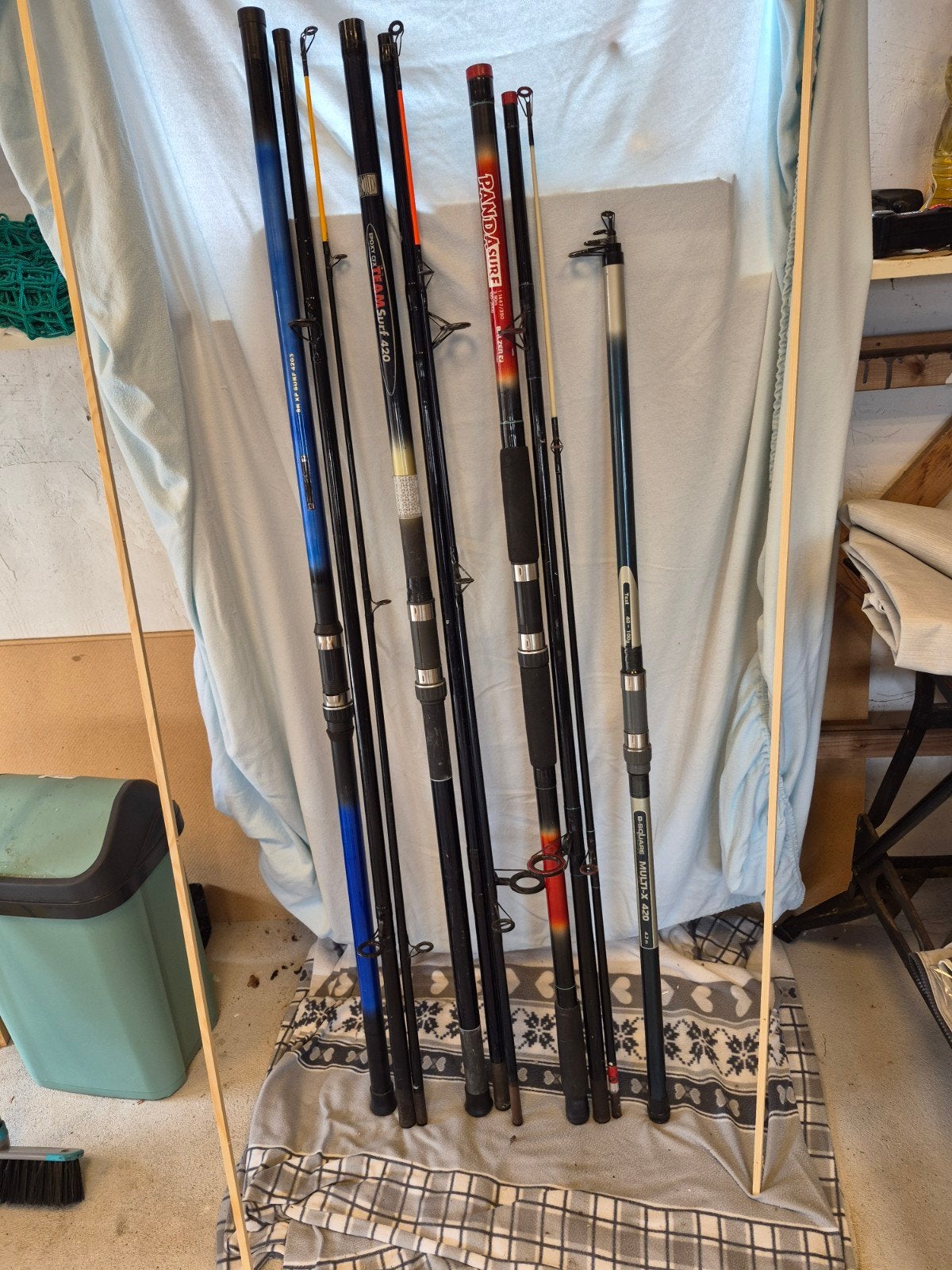 4 Zeehengels/Strandhengels, Watersport en Boten, Ophalen, Gebruikt, Werphengel