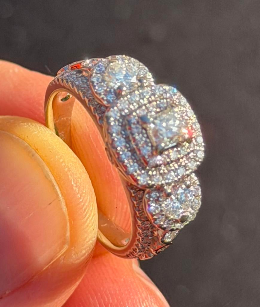 Gouden ring met 111 natuurlijke diamanten en certificaat!, Sieraden, Tassen en Uiterlijk, Ringen, Nieuw, Ophalen of Verzenden