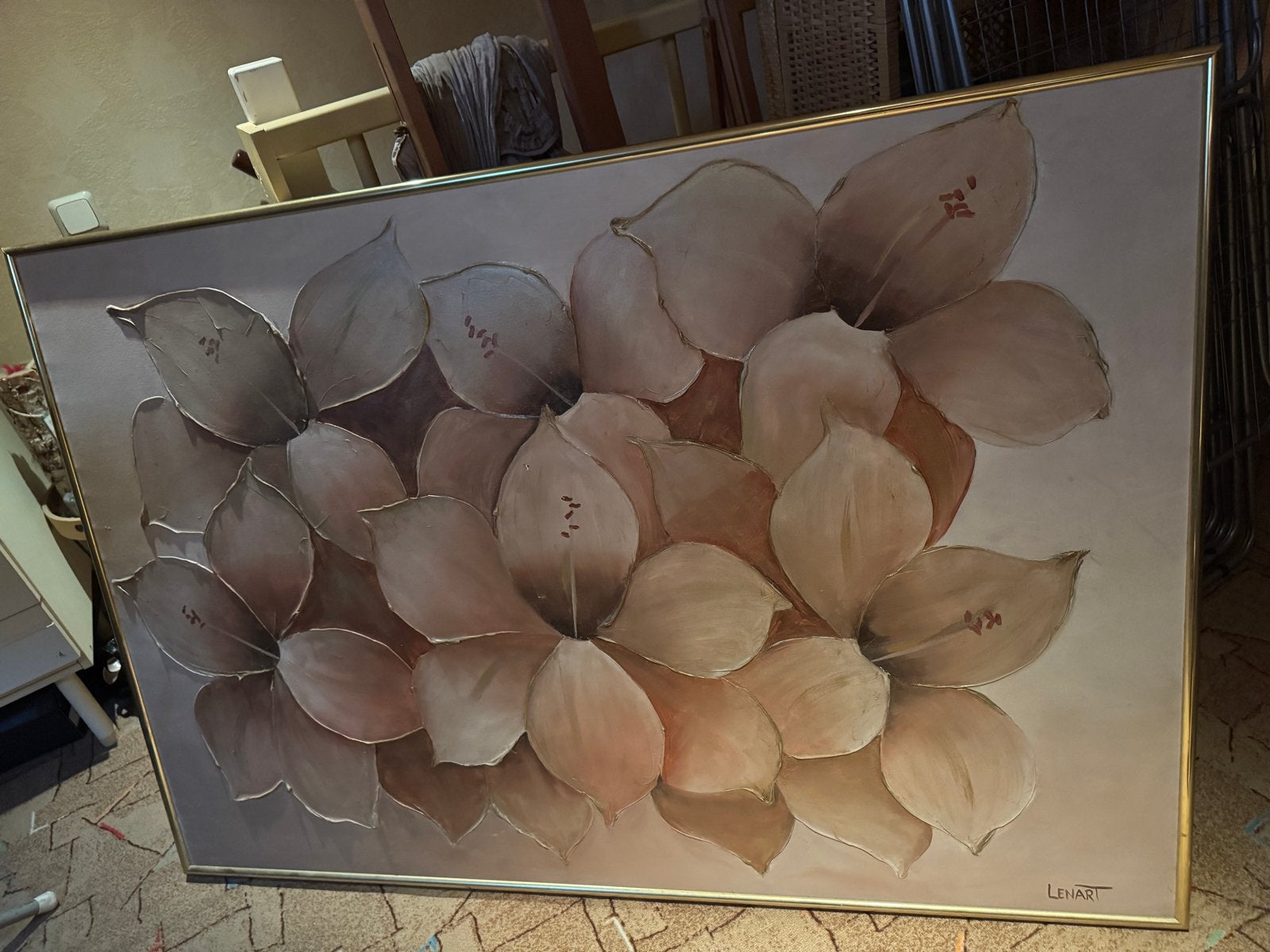 Schilderij 130x90 cm, gesigneerd door Lenart, Antiek en Kunst, Kunst | Schilderijen | Modern, Ophalen of Verzenden, Gesigneerd