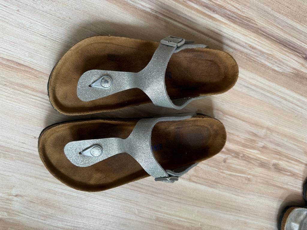 Birkenstock Gizeh teenslippers zilver maat 39, Ophalen of Verzenden, Gedragen, Overige kleuren, Slippers